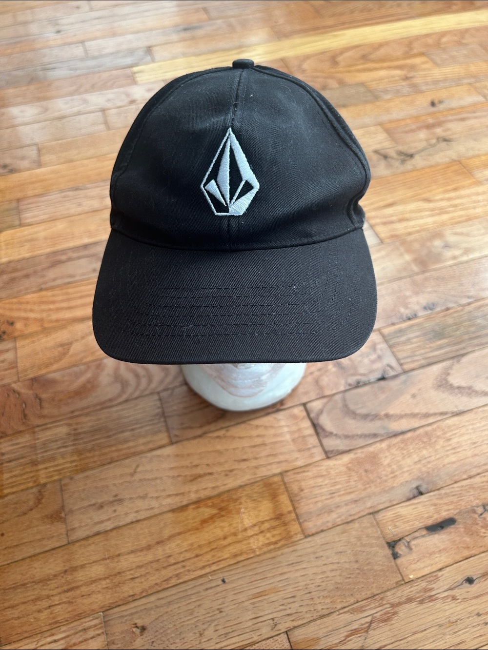 Volcom Black Hat with Light Blue Stone Emblem